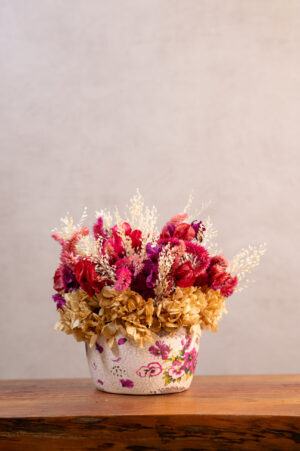 01 Arranjo nos tons de pink, marsala e bege