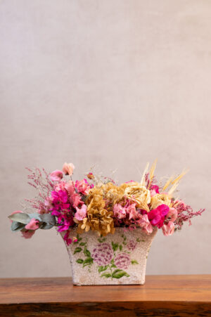 01 Arranjo nos tons de degrade de rosa e bege