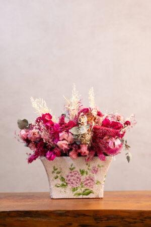 01 Arranjo desidratado nos tons de degrade de rosa